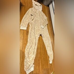 Cozy Cream Leopard Print Kids One Piece